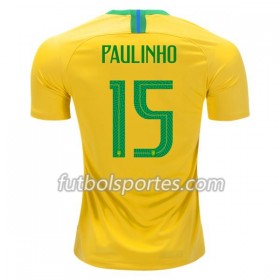 Camisetas Brasil Paulinho 15 Primera Equipacion Mundial 2018